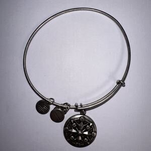 ALEX and ANI Compass II Charm Bangle Bracelet Silver